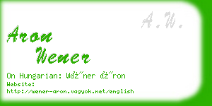 aron wener business card